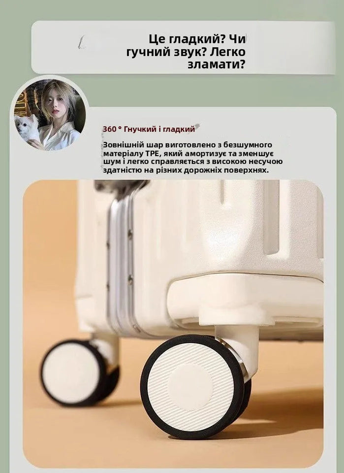 Aluminum Frame Travel Suitcase Faionable Multi-Functional Lage with Cup Holder Universal Wheel Carry-On for Men And Women Aimak Store