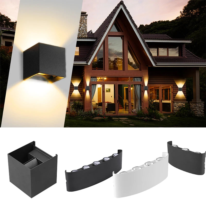 Outdoor Wall Lamp IP65 Waterproof Garden Lighting AC86-265V Exterior Wall Light Living Room Stair Porch Light Home Decor Fixture Aimak Store