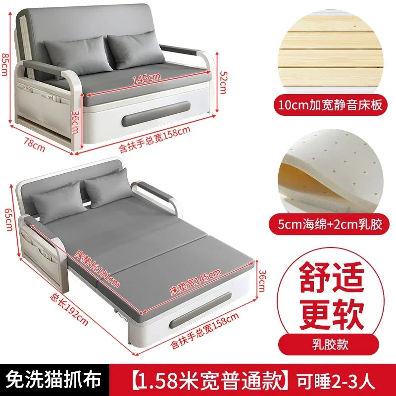 2025 New 1.2 Multi functional single double bed room sofa bed folding dual-use Internet new living room On Sale Aimak Store