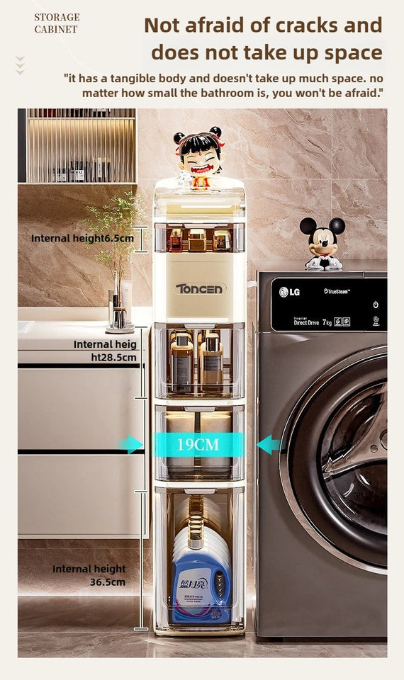 Bathroom crevice wardrobe storage cabinet, bathroom shelf, bathroom toilet storage cabinet, toilet side storage cabinet Aimak Store