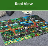 Children Playmat Activity Surface Waterproof Map Kids Animal Road Toy Baby Dinosaur Road Portable Carpet Farm Road Non-Toxic Mat Aimak Store