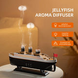 250ml Titanic Ship Model Decoration Air Humidifier Essential Oil Diffuser Jellyfish Smoke Ring Spray Aroma Diffuser For Home Aimak Store