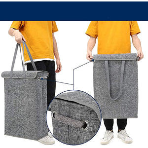 45L thin laundry basket with cover, narrow hand, fine hand, dirty laundry basket, bedroom, kindergarten, whole basket storage ba Aimak Store