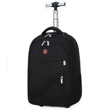 Men Trolley Backpack Shoulders Travel Bag with Wheels 24 Inch Students Rolling Luggage Business Trolley Large Capacity Suitcases Aimak Store