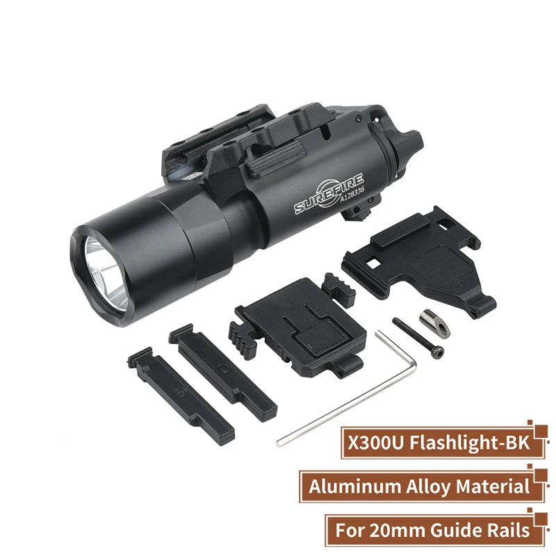 WADSN Tactical Airsoft Surefir SF X300 X300U Ultra Metal Pistol Gun Strobe LED Light Fit 20mm Rail Hanging Hunting Flashlight Aimak Store