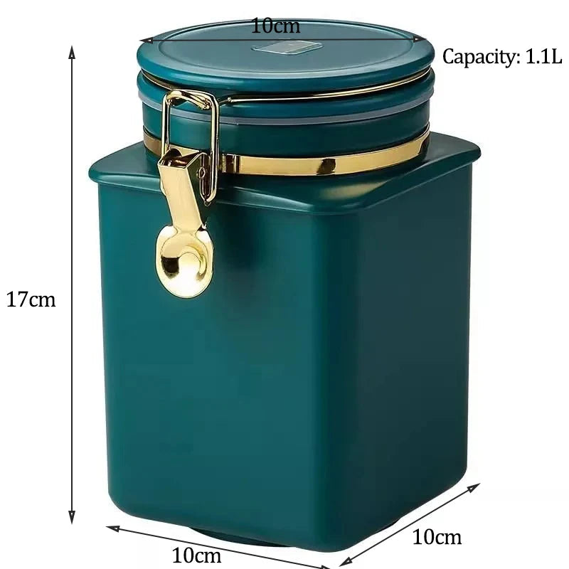 1.1L Storage Bottle Coffee Powder Sugar Container Airtight Can Holder Canister with Valve Household Food Storage Container Aimak Store