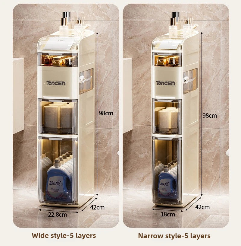 Bathroom crevice wardrobe storage cabinet, bathroom shelf, bathroom toilet storage cabinet, toilet side storage cabinet Aimak Store