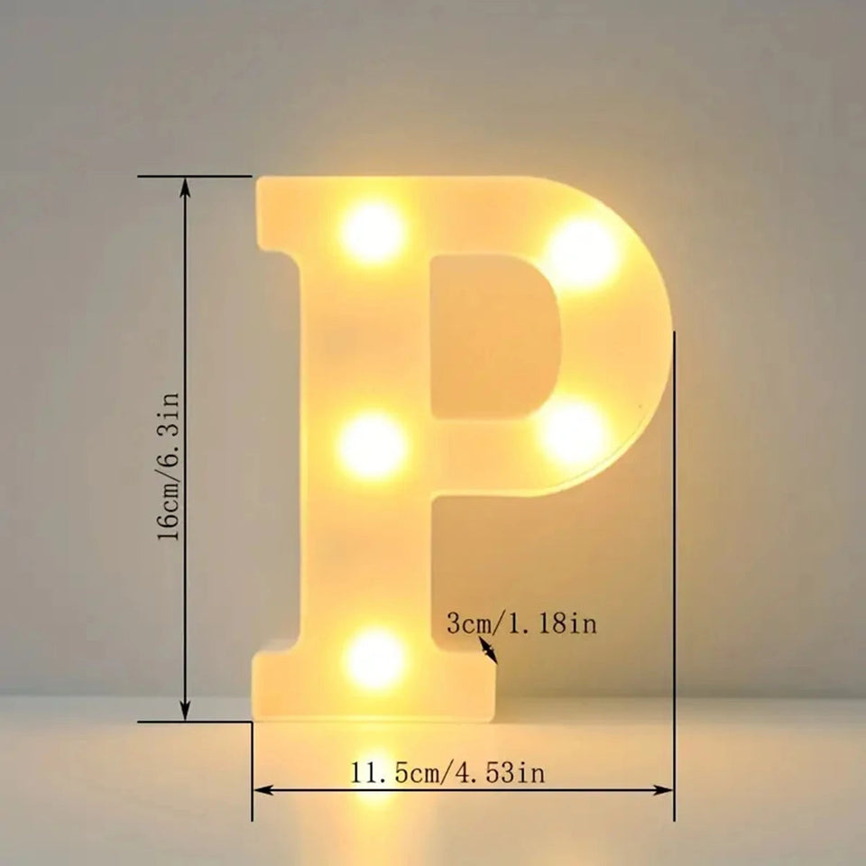 1pc White Decorative Led Light Up 6.3'' Number Letters Sign Night Lights Marquee For Home Wedding Party Birthday Christmas Decor Aimak Store