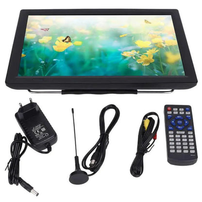 14 HD Portable Digital TV ISDB-T with Stand, Tuner for home & Car, EU Plug 110-220V - Compact Entertainment Solution
