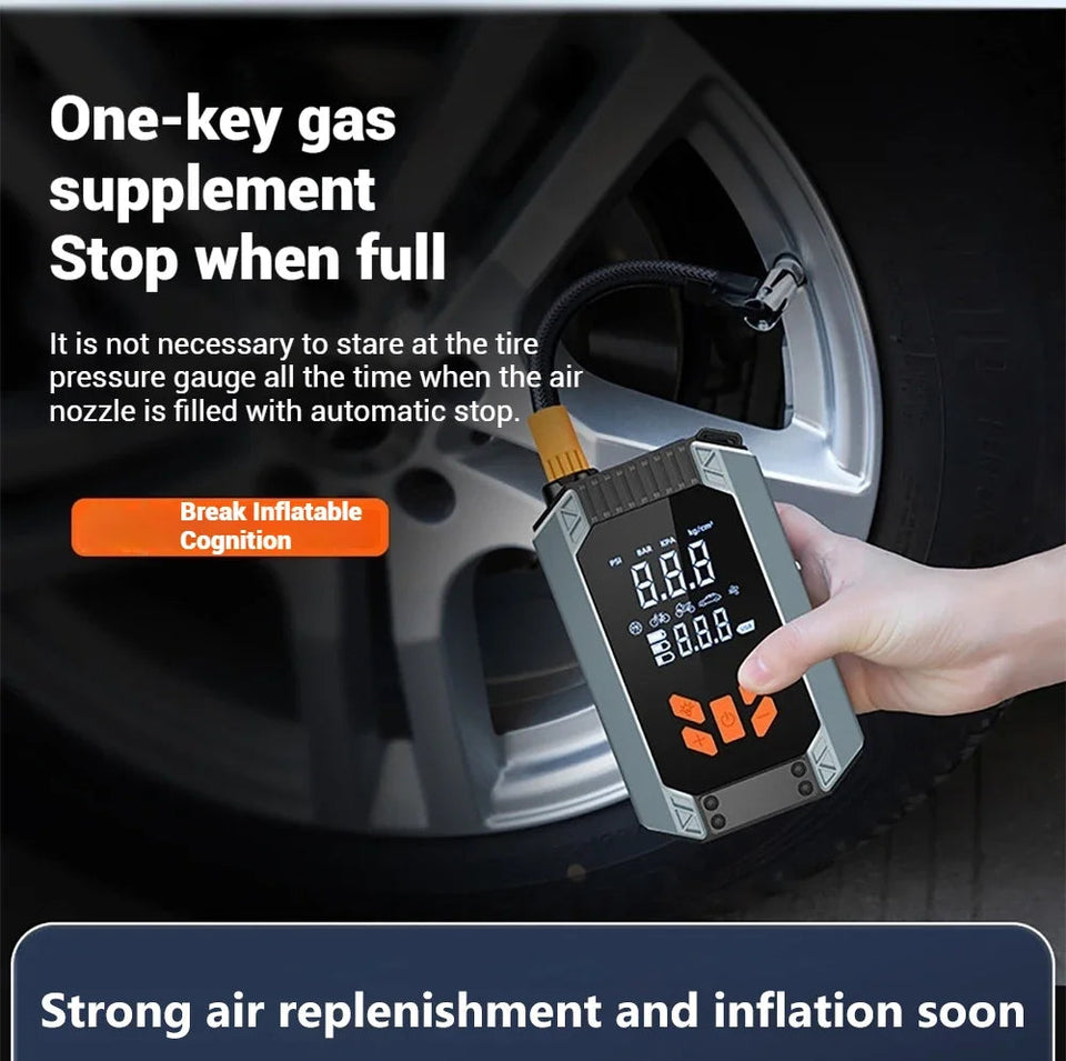 7 in 1 Car Tyre Inflator Inflatable Pump Electric Pump Car Jump Starter Battery Starting Portable Air Compressor Emergency Power Aimak Store