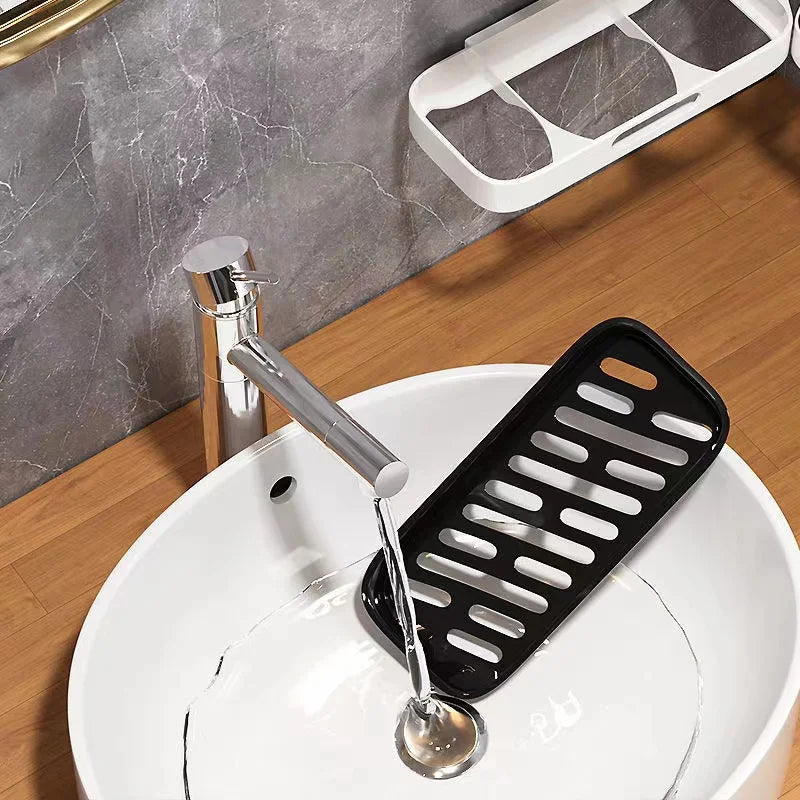 Punch-free Bathroom Shelf Wall-mounted Rotatable Rack  Corner Shower for Shampoo Makeup Organizer Bathroom Accessories Aimak Store