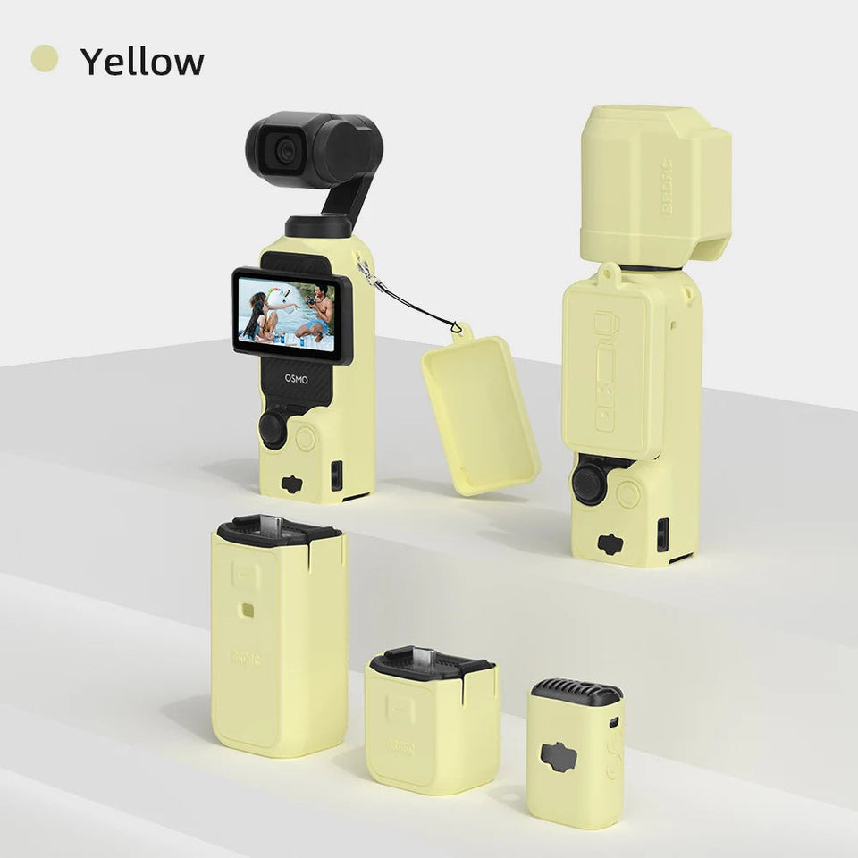 Case for DJI OSMO Pocket 3 Silicone Protective Cover Anti-Scratch Lens Cap Protector for Pocket3 Case Camera Shell Accessories Aimak Store