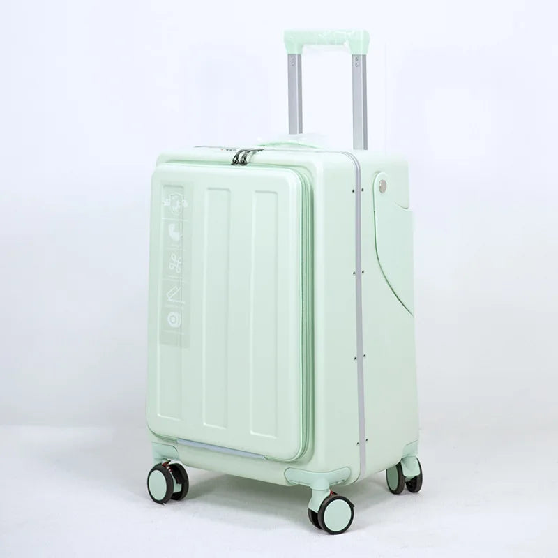 2025 New Suitcase with Seat for Kids Front Open Lid Suitcases on Wheels Kids Trolley Luggage Aluminium Frame 20/22 inch Aimak Store