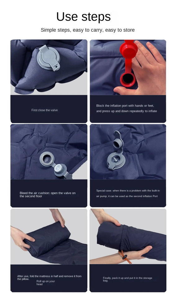 Picnic Mat Ultralight Self-inflating Air Mattress Thicken Sleeping Pad Splicing Inflatable Bed Beach Camping Tent Air Cushion Aimak Store