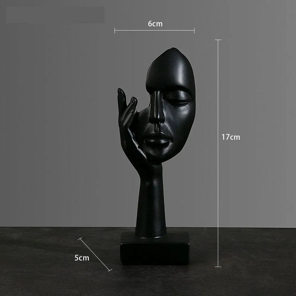 Resin Abstract Mask Statues European Miniature Figurines for Interior Home Office Study Desktop Figure Ornament Decor Gift Aimak Store
