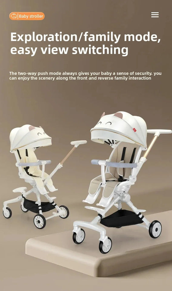 Ultra-light Foldable Baby Stroller Child High Viewpoint Sit-Lie Baby Pushchair Infant Pram Toddler Walker Kids Wheelbarrow Aimak Store