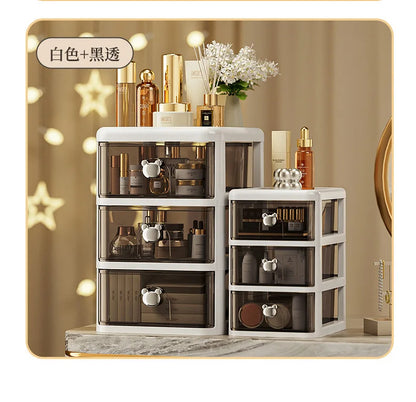 Stackable Desktop Storage Box with Dustproof Drawer Office Desk Storage Box Cosmetic Box Stationery Supplies Debris Storage Rack