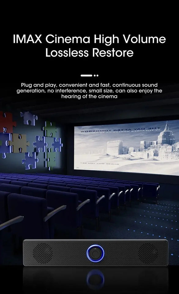 Bluetooth Computer Speakers Wired Surround Sound Bar Stereo Subwoofer Soundbar for Desktop Laptop PC Mini Home Theater System Aimak Store