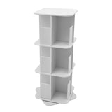 Bymaocar 360° Rotating Bookshelf, 3 Tier Standing Bookcase, Small Corner Bookcase White For Bedrooms/Living Rooms Aimak Store
