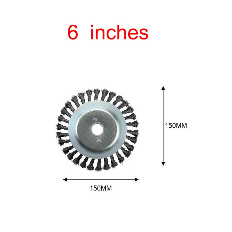 Steel Wire Wheel Garden Weed Brush Lawn Mower Grass Eater Trimmer Brush Cutter Tools Garden Grass Trimmer Head Weed Brush Aimak Store