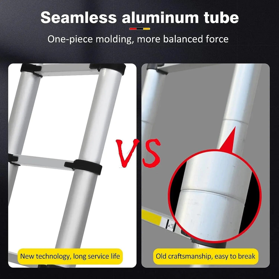 DayPlus 3.2-6.2M Telescopic Ladder with Roof Hook Kit Aluminium Portable Multi-Purpose Folding Portable Heavy Duty Extendable Aimak Store