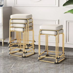 Simple and Luxurious Stackable Square Stool Enlarged and Thickened Round Stool Dirt Resistant Technology Cloth Stool Aimak Store