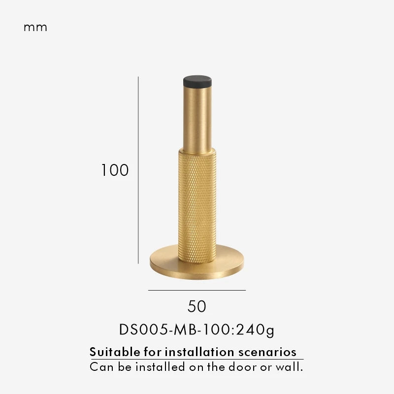 Nurlin Brass  Knurled Door Stops Bathroom Door Room Stopper Heavy Duty Floor Wall Mount Bumper Door Holder Catch Antique Brass Aimak Store