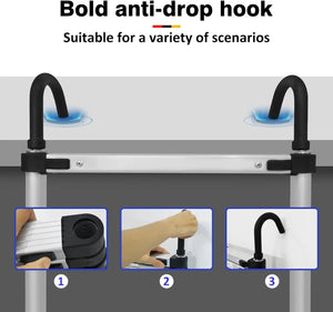 DayPlus 3.2-6.2M Telescopic Ladder with Roof Hook Kit Aluminium Portable Multi-Purpose Folding Portable Heavy Duty Extendable Aimak Store