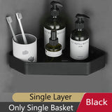 Bathroom Shelf Corner Space Aluminum Bathroom Triangle Basket Shower Room Storage Rack Wall Mounted Black/Matte/Grey Aimak Store