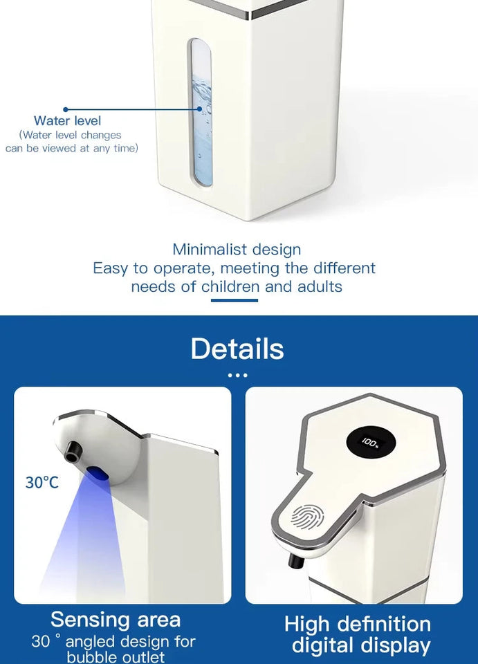 Automatic Soap Dispenser 360Ml 4 Level Liquid Foaming Soap Dispenser Long Battery Charging Automatic Soap Dispenser No Drilling Aimak Store