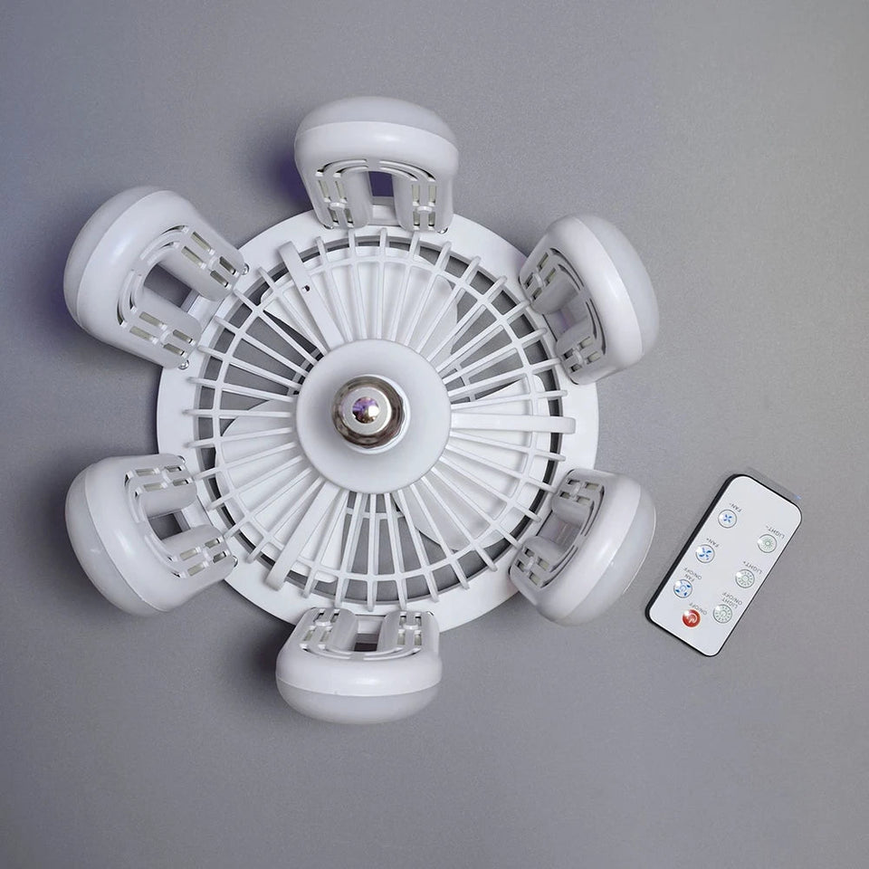 E27 Silent Ceiling Fan Light Ceiling Fan Light Bulb 3 Speed Adjustable 60W Remote Control Electric Fan Chandelier Eye Protection Aimak Store