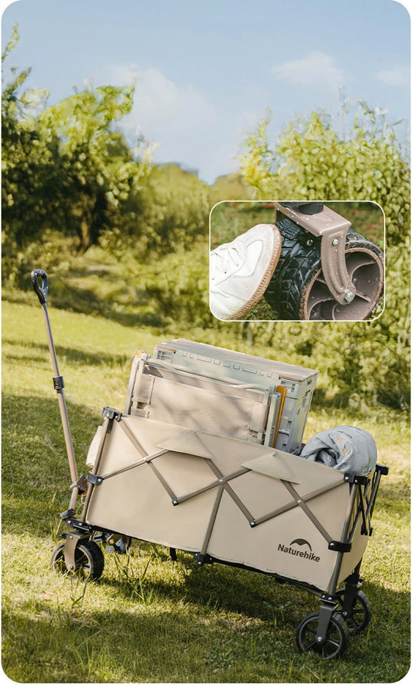 Naturehike Big Wheels Heavy Duty Folding Cart Outdoor Large Capacity Wagon Cart Beach Wagon For Sand Pull Trolley Camping Cart Aimak Store