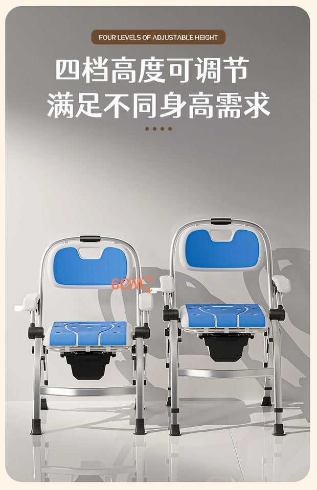 Bathroom Chair for Elderly with Backres Folding Shower Seat for Safety Non-Slip Locking Ideal for Senior Citizen Pregnant Women Aimak Store