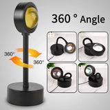 USB Sunset Light LED Rainbow Neon Night Lamp Sunset Projector Self Photography Light Wall Atmosphere Lighting For Bedroom Decor Aimak Store