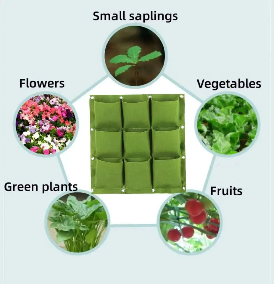 Plant growth bag， Felt Vertical Wall Planter Outdoor Herb Vegetable Hanging Garden  Plant Holder for Railing, Balcony, Fence Aimak Store