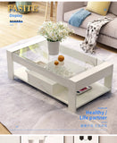 Nordic coffee table, simple modern tempered glass living room, easy to create office living room Aimak Store