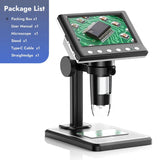 Hayve 4.3'' Digital Microscope 1600X USB Microscope 1080p Soldering Microscope with 8 LEDs Compatible with Windows/Mac OS (DM7) Aimak Store