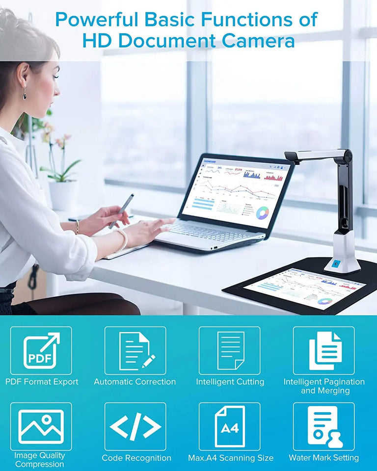 Portable Document Scanner A4 10 Mega Pixel Book Scanner Documents Camera A4 Paper Files High Definition escaner Documentos A3 Aimak Store