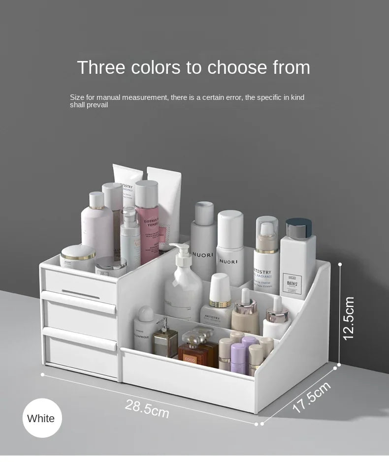 Plastic Drawer Makeup Storage Box Dormitory Finishing Shelf Cosmetics Skin Care Dressing Table Desktop Stationery Box Aimak Store