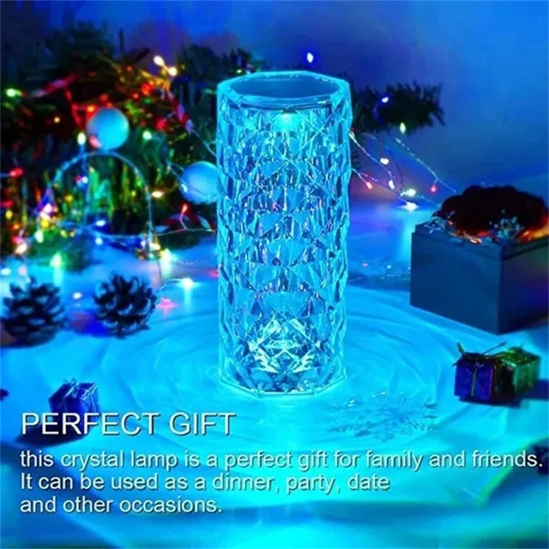 3/16 Colors Crystal Rose Table Lamp LED Rose Light Decoration Remote Control Romantic Diamond Atmosphere Light USB Night Light Aimak Store