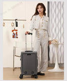 New Front Opening Suitcase Cabin Trolley Case 20/24/26/28 inch Aluminum Frame Large Capacity Luggage usb Charging TSA Lock Aimak Store