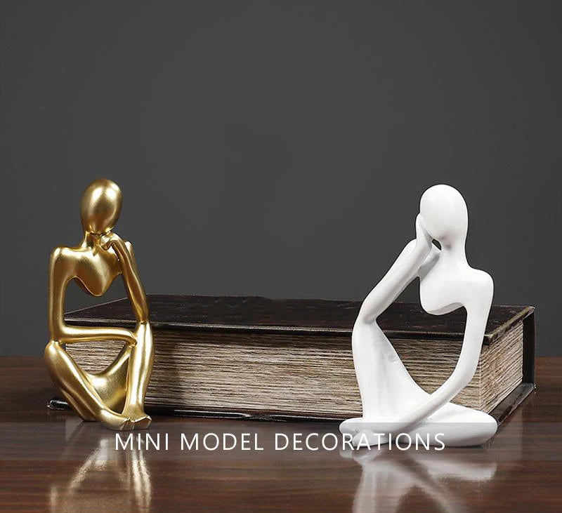 3pcs/set Abstract Thinker Statue Resin Sculpture Micro Thinker Figure European Office Home Decoration Accessories Aimak Store