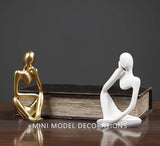 3pcs/set Abstract Thinker Statue Resin Sculpture Micro Thinker Figure European Office Home Decoration Accessories Aimak Store