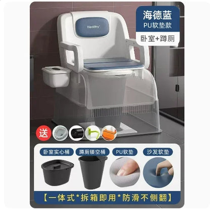 Ergonomic Elderly Toilet, Detachable Armrest, Heightened Portable Seat, Soft Backrest Comfort Chair for Pregnant Women