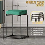 Simple and Luxurious Stackable Square Stool Enlarged and Thickened Round Stool Dirt Resistant Technology Cloth Stool Aimak Store
