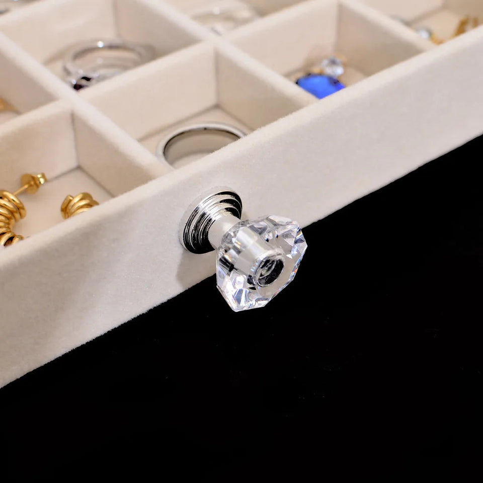 Acrylic Velvet Jewelry Organizer with 3 Drawers Stackable Display Storage Earrings Necklace Bracelets Box Holder Case for Women Aimak Store