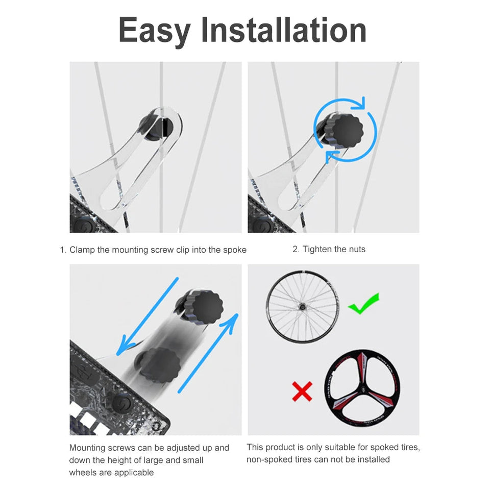 Solar LED Bicycle Spoke Light USB Rechargeable Bicycle Rim Decor Light Waterproof Cycling Tire Lights for Cycling Decoration Aimak Store