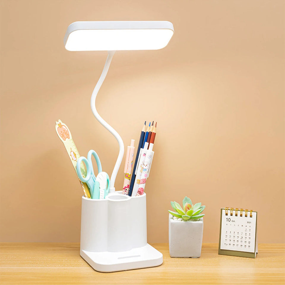 USB LED Table Lamp 3 Colors Eye Protection College Student Book Reading Lamp Night Light For Bedroom Bedside Learning Dormitory Aimak Store