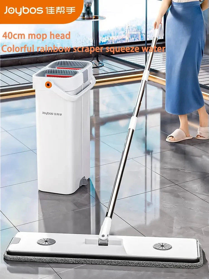 Joybos 40cm Big Mop Washing With Bucket and Squeeze Floor Cleaning Hand Free Flat Floor Mop Microfiber Household Cleaner Tools Aimak Store