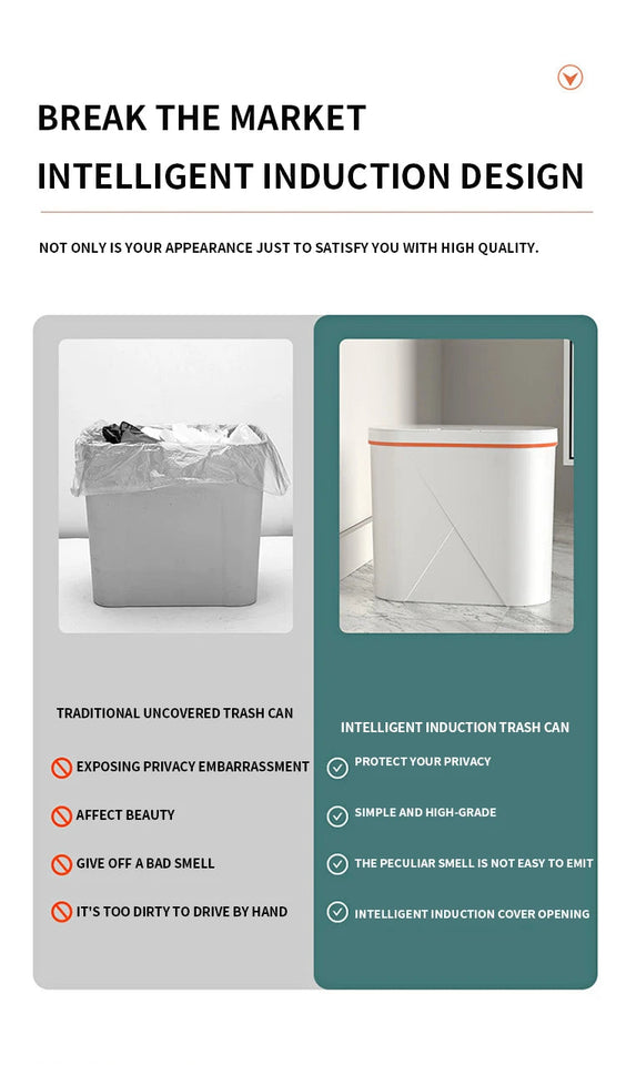 15L Aromatherapy Smart Sensor Trash Can Garbage Bin Electronic Trash Bin Narrow Toilet Rubbish Wastebasket for Home Kitchen Bath Aimak Store
